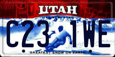 UT license plate C231WE