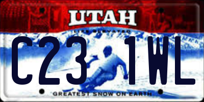 UT license plate C231WL