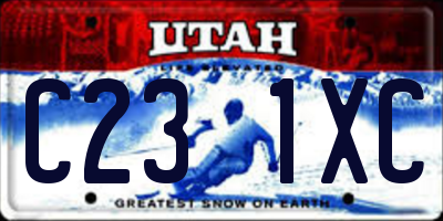 UT license plate C231XC