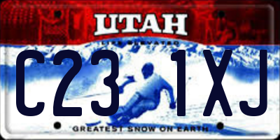 UT license plate C231XJ