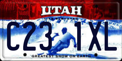 UT license plate C231XL