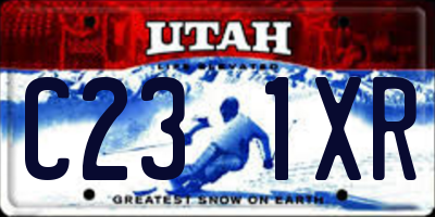UT license plate C231XR