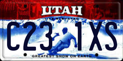 UT license plate C231XS