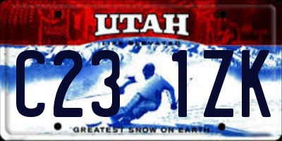 UT license plate C231ZK