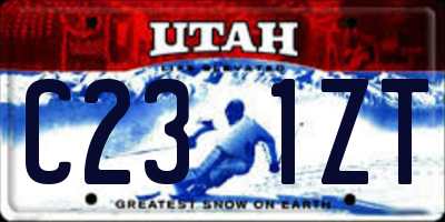 UT license plate C231ZT