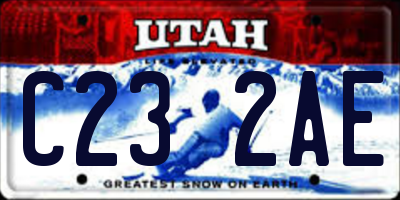 UT license plate C232AE