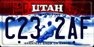 UT license plate C232AF