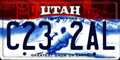 UT license plate C232AL
