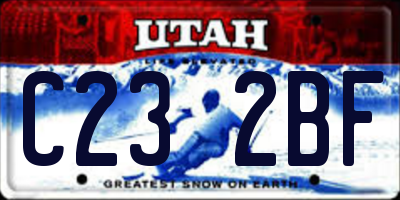 UT license plate C232BF
