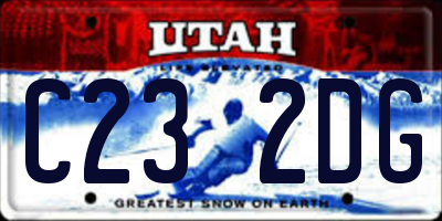 UT license plate C232DG