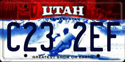 UT license plate C232EF