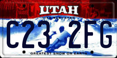 UT license plate C232FG