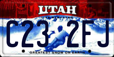 UT license plate C232FJ