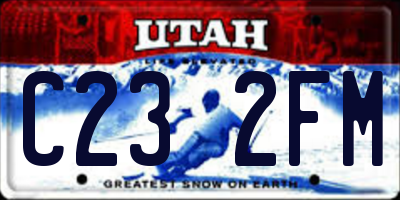 UT license plate C232FM