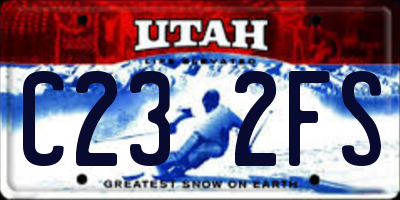 UT license plate C232FS
