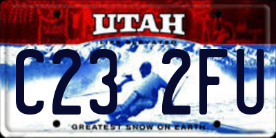 UT license plate C232FU