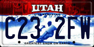 UT license plate C232FW