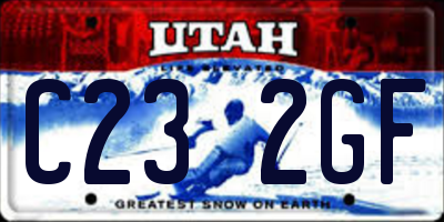 UT license plate C232GF