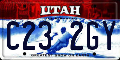 UT license plate C232GY