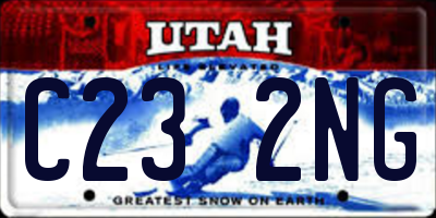 UT license plate C232NG