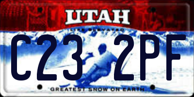 UT license plate C232PF