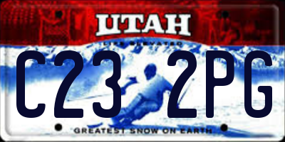 UT license plate C232PG
