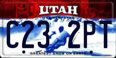 UT license plate C232PT