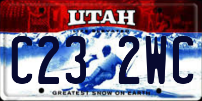 UT license plate C232WC
