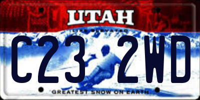 UT license plate C232WD