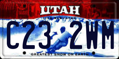 UT license plate C232WM
