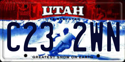 UT license plate C232WN