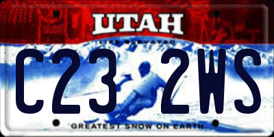 UT license plate C232WS