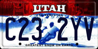 UT license plate C232YV