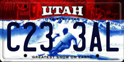 UT license plate C233AL