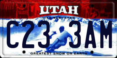 UT license plate C233AM