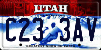 UT license plate C233AV