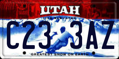 UT license plate C233AZ