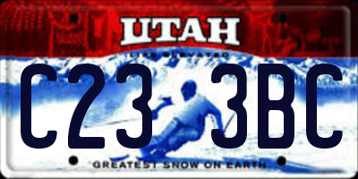 UT license plate C233BC