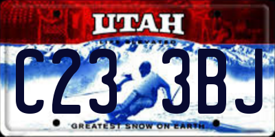 UT license plate C233BJ