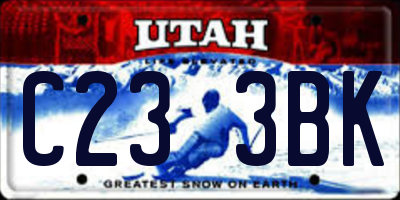 UT license plate C233BK