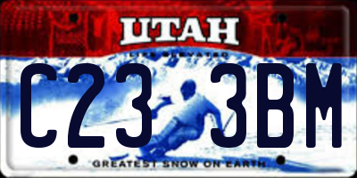 UT license plate C233BM