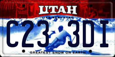 UT license plate C233DI