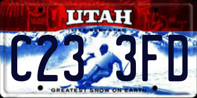 UT license plate C233FD