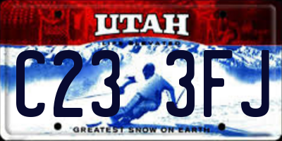 UT license plate C233FJ
