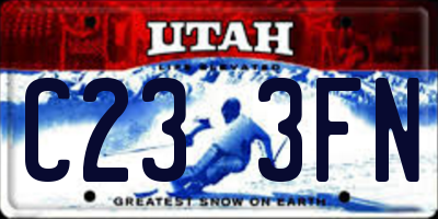 UT license plate C233FN