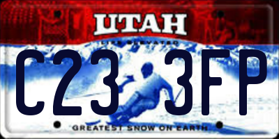 UT license plate C233FP