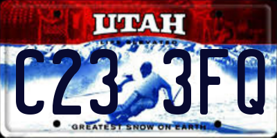 UT license plate C233FQ