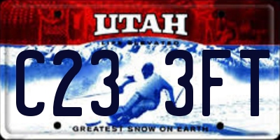 UT license plate C233FT