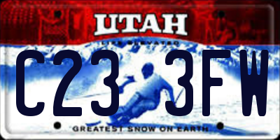 UT license plate C233FW