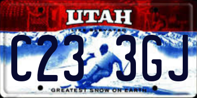 UT license plate C233GJ